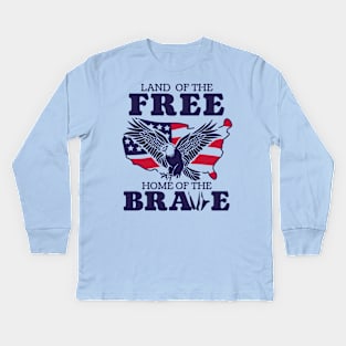 Eagle of Freedom Emblem Kids Long Sleeve T-Shirt